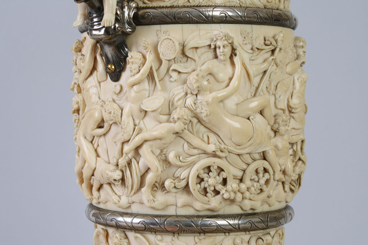 Carved Ivory Ewer and Charger